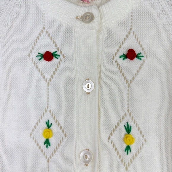 Fully Fashion Vintage Rose Bud Cardigan Sweater - Picture 3 of 7